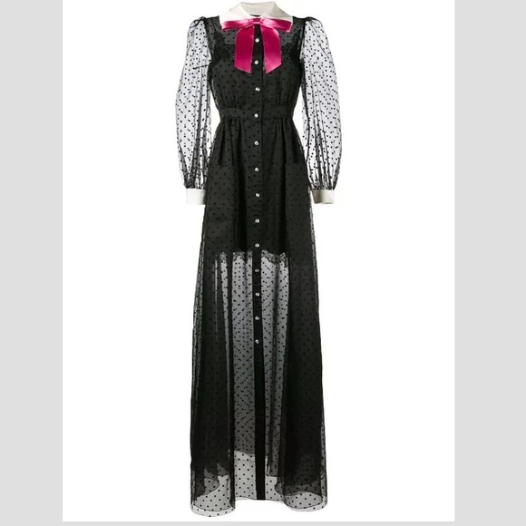 Gucci Sheer Polka Dot Gown - Picture 3 of 6